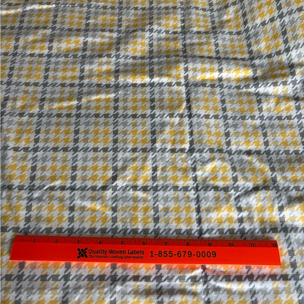 Yellow and Gray Houndstooth Flannel Fabric - Picture 3 of 5